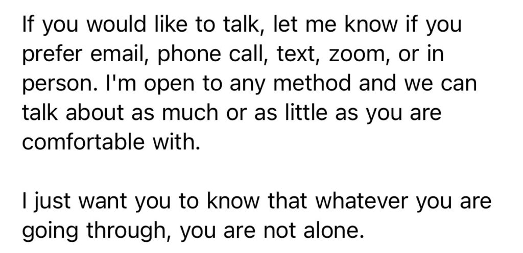 realizing trauma supportive message